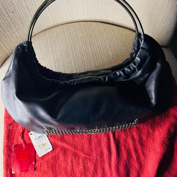 KARINE ARABIAN GENUINE LEATHER/METAL MESH SHOULDER BAG - Picture 2 of 9